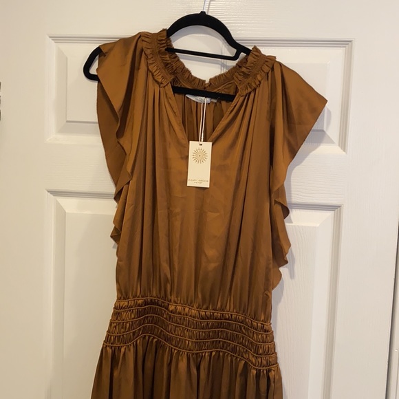 Ramy Brook Wrenn Blouson Midi Dress Copper NWT - Picture 2 of 7